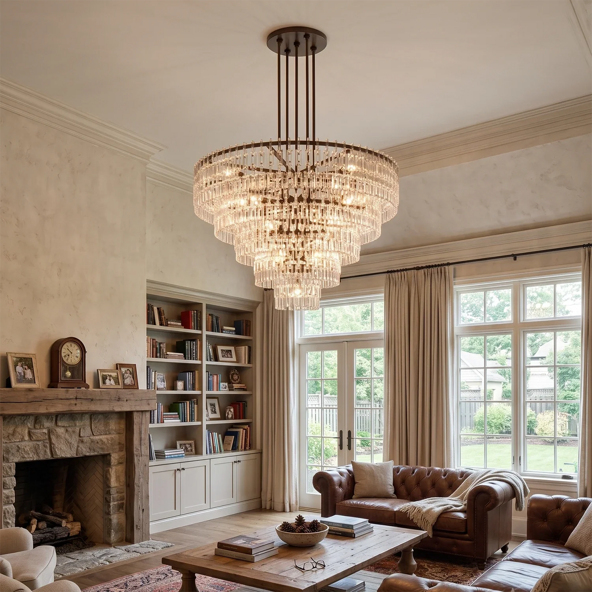 Corwin Tiered Crystal Bar Chandelier – Crystal detail 5