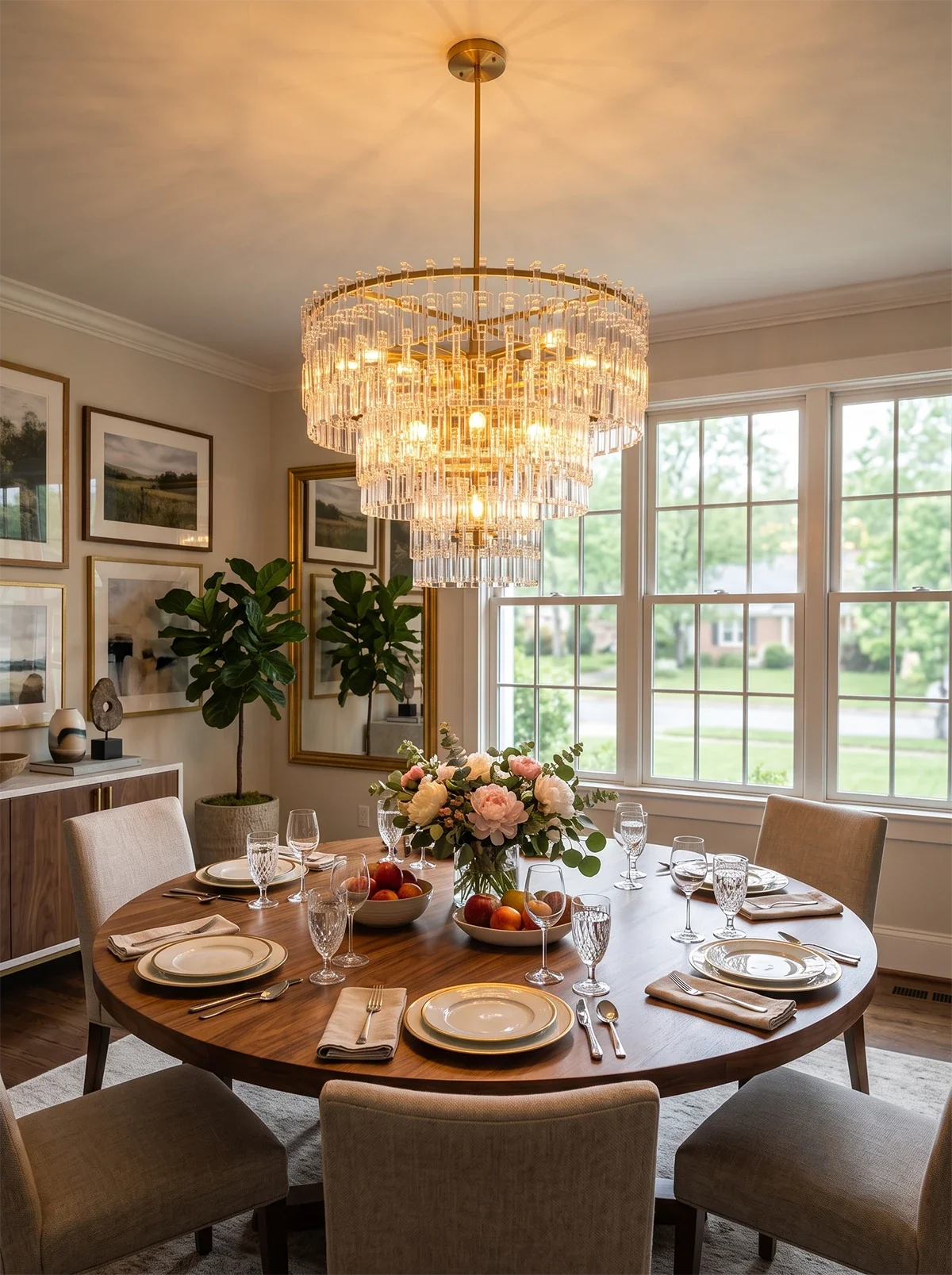 Corwin Tiered Crystal Bar Chandelier – Crystal detail 13