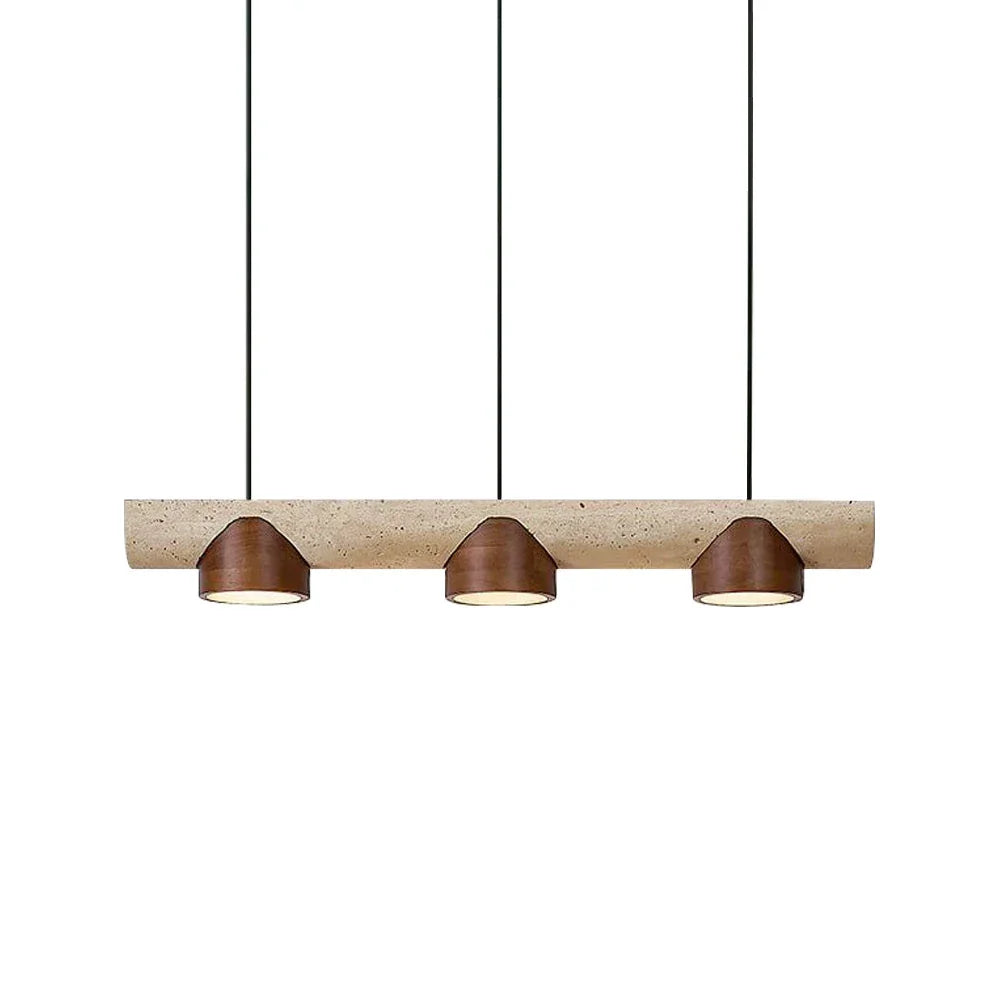 Cross Travertine Cylindrical Pendant Light – Travertine detail 12
