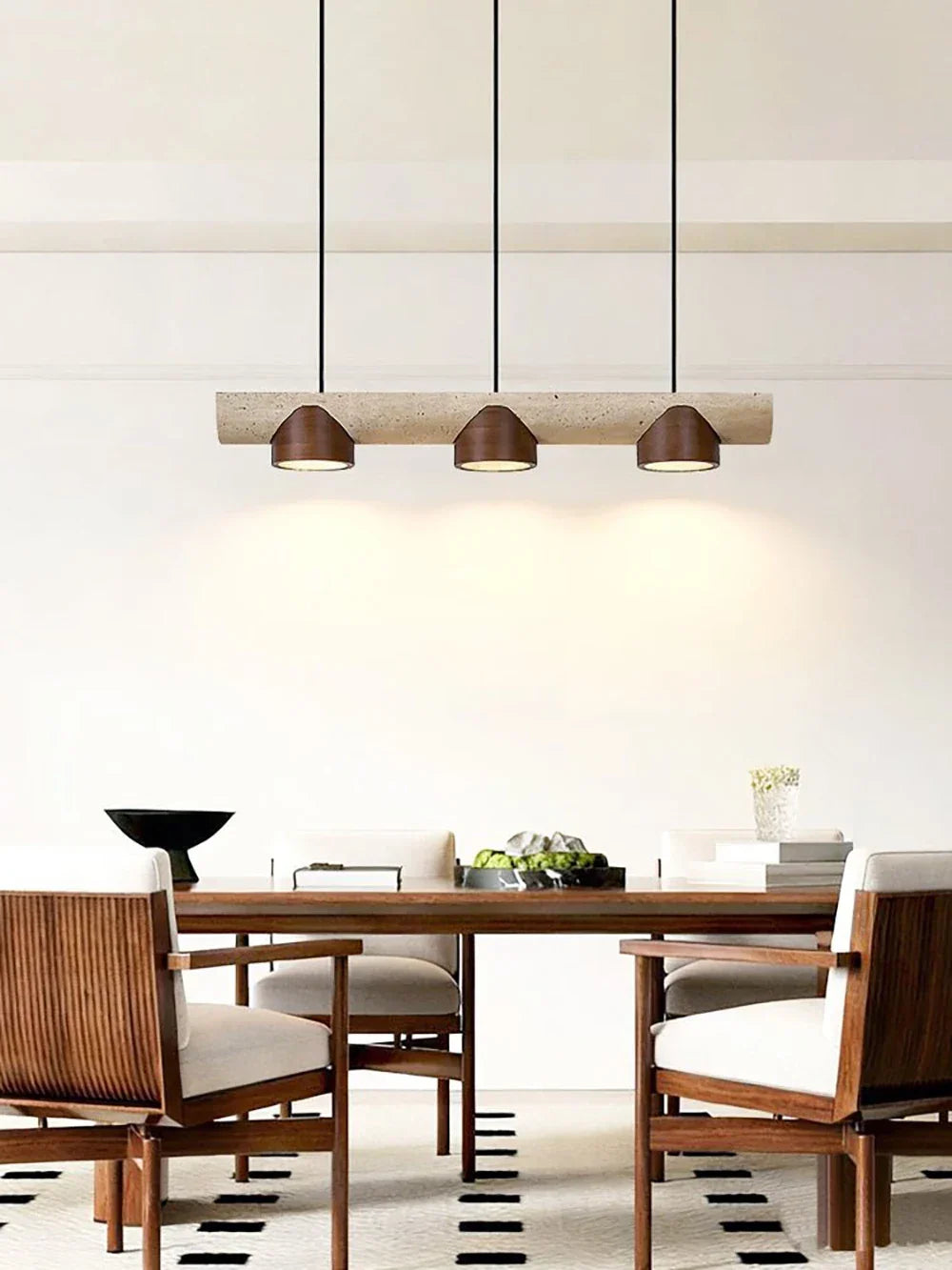 Cross Travertine Cylindrical Pendant Light – Travertine detail 7