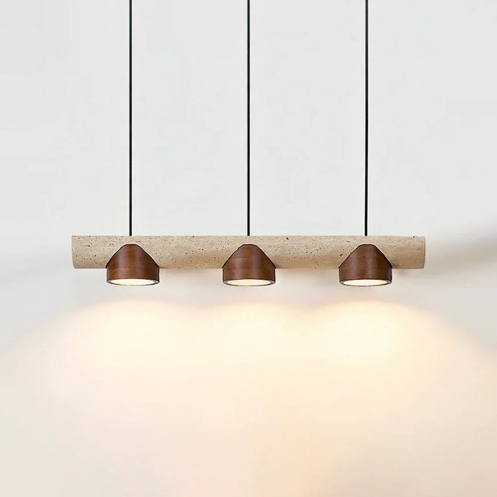 Cross Travertine Cylindrical Pendant Light – Travertine detail 9