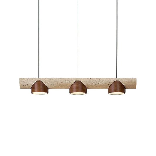 Cross Travertine Cylindrical Pendant Light