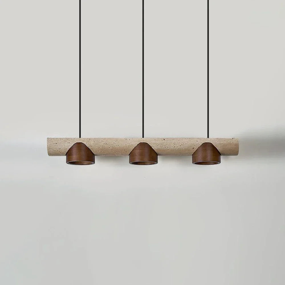 Cross Travertine Cylindrical Pendant Light – Travertine detail 10
