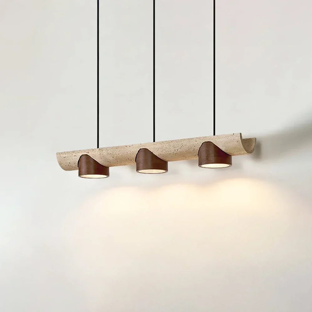 Cross Travertine Cylindrical Pendant Light – Travertine detail 11