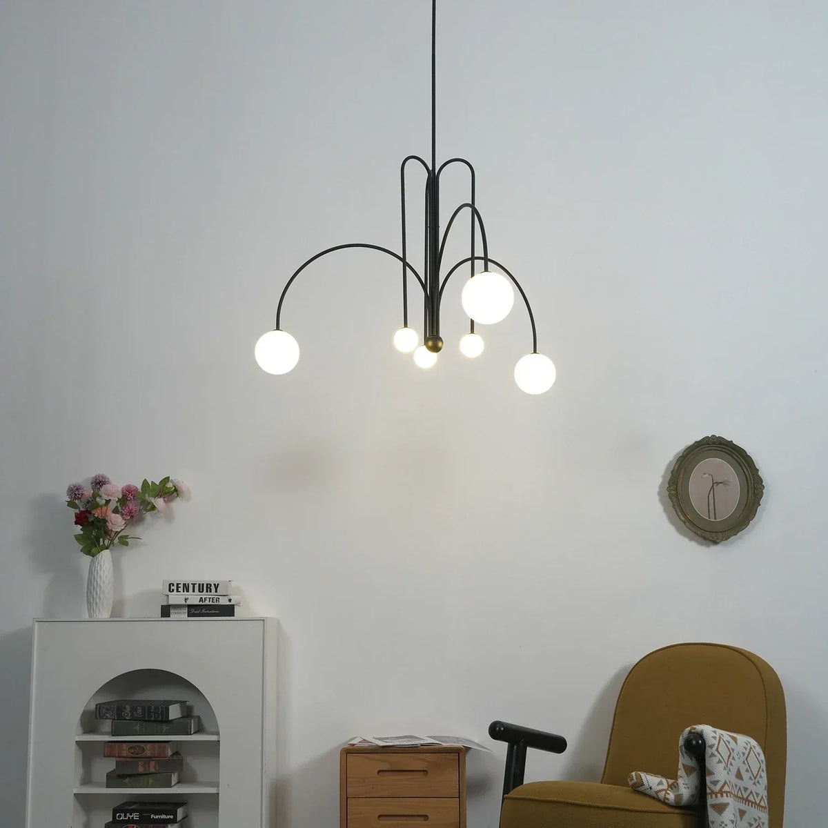 Curved Delaney Multi-Glass Light Chandelier – Glass detail 12