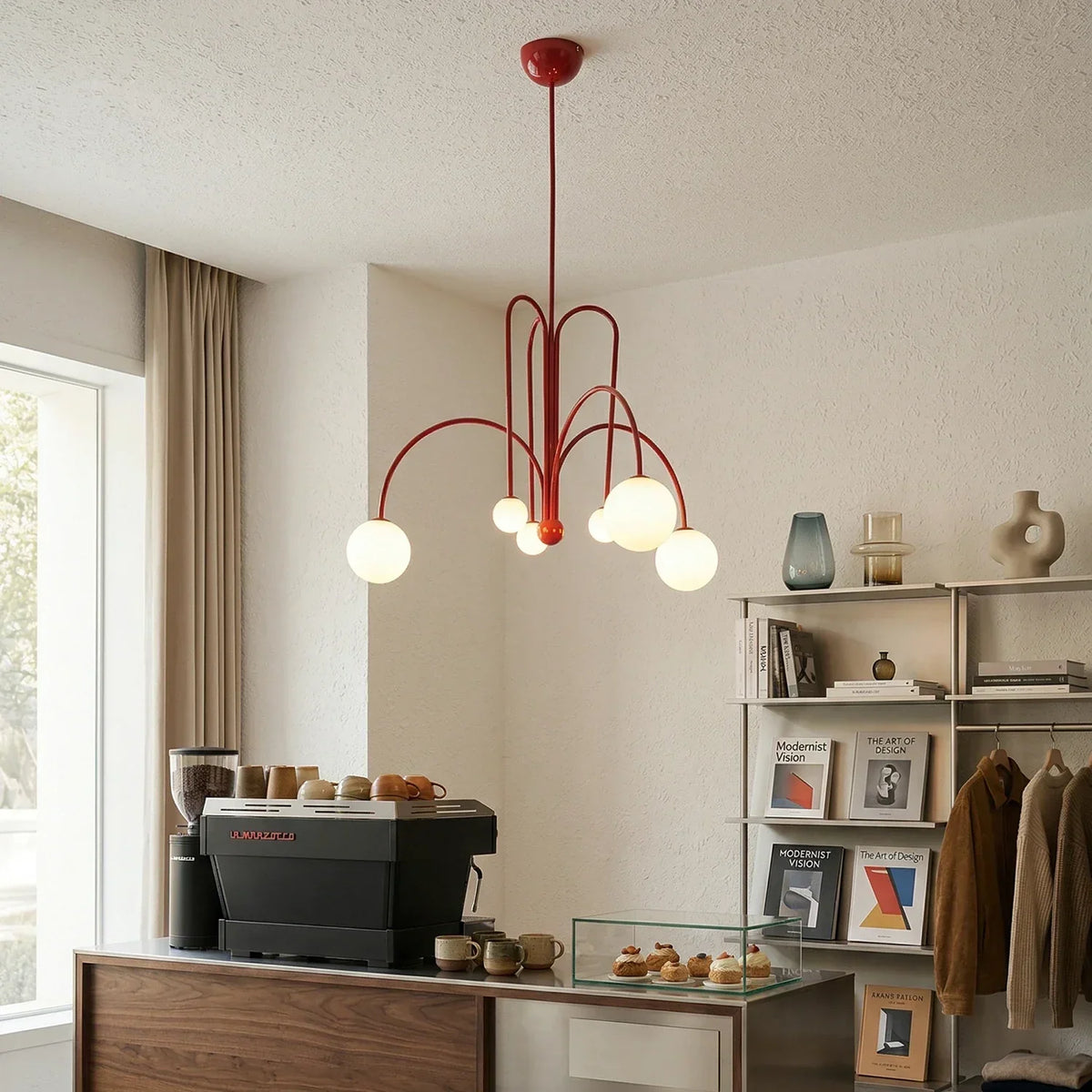 Curved Delaney Multi-Glass Light Chandelier – Glass detail 6