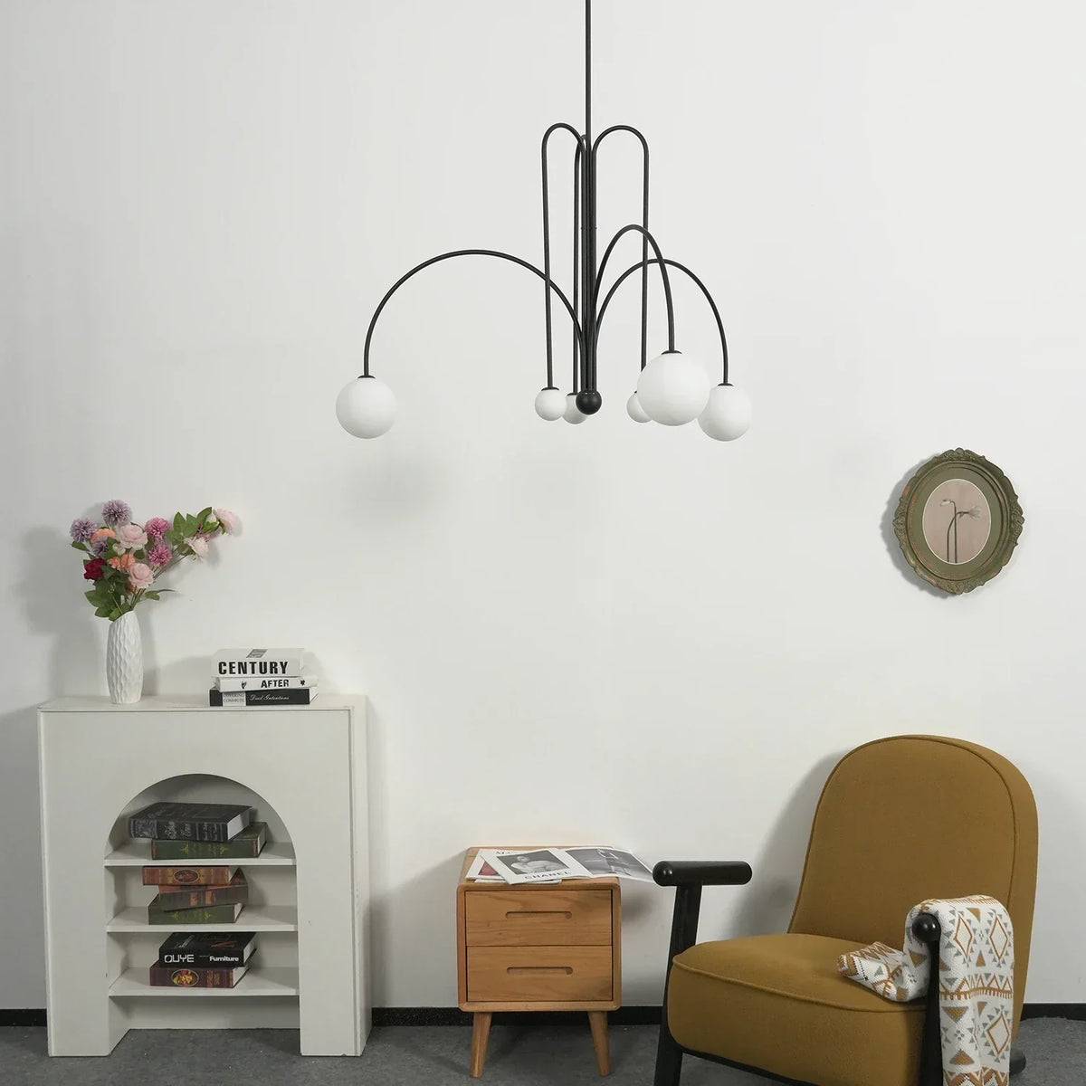 Curved Delaney Multi-Glass Light Chandelier – Glass detail 13