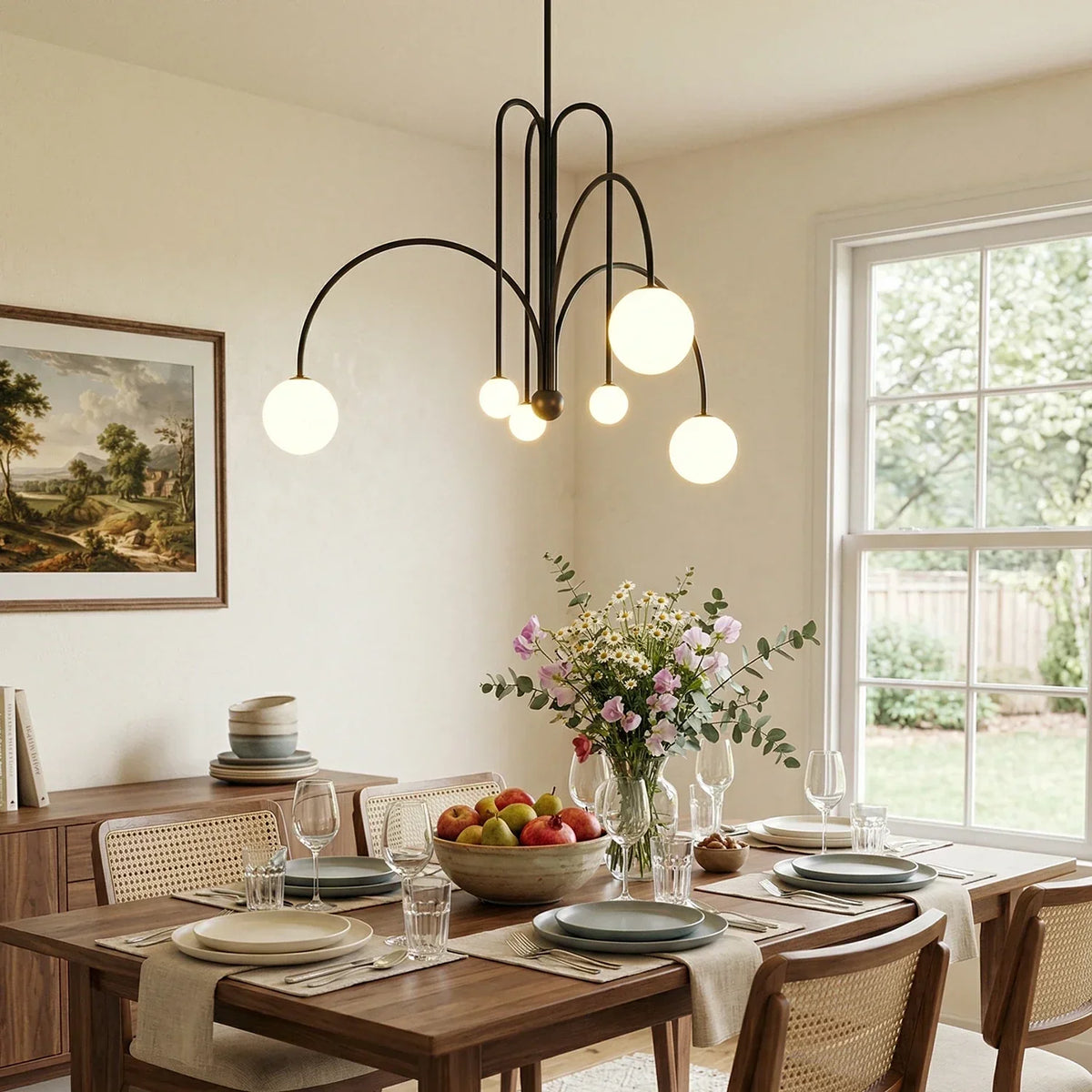 Curved Delaney Multi-Glass Light Chandelier – Glass detail 4