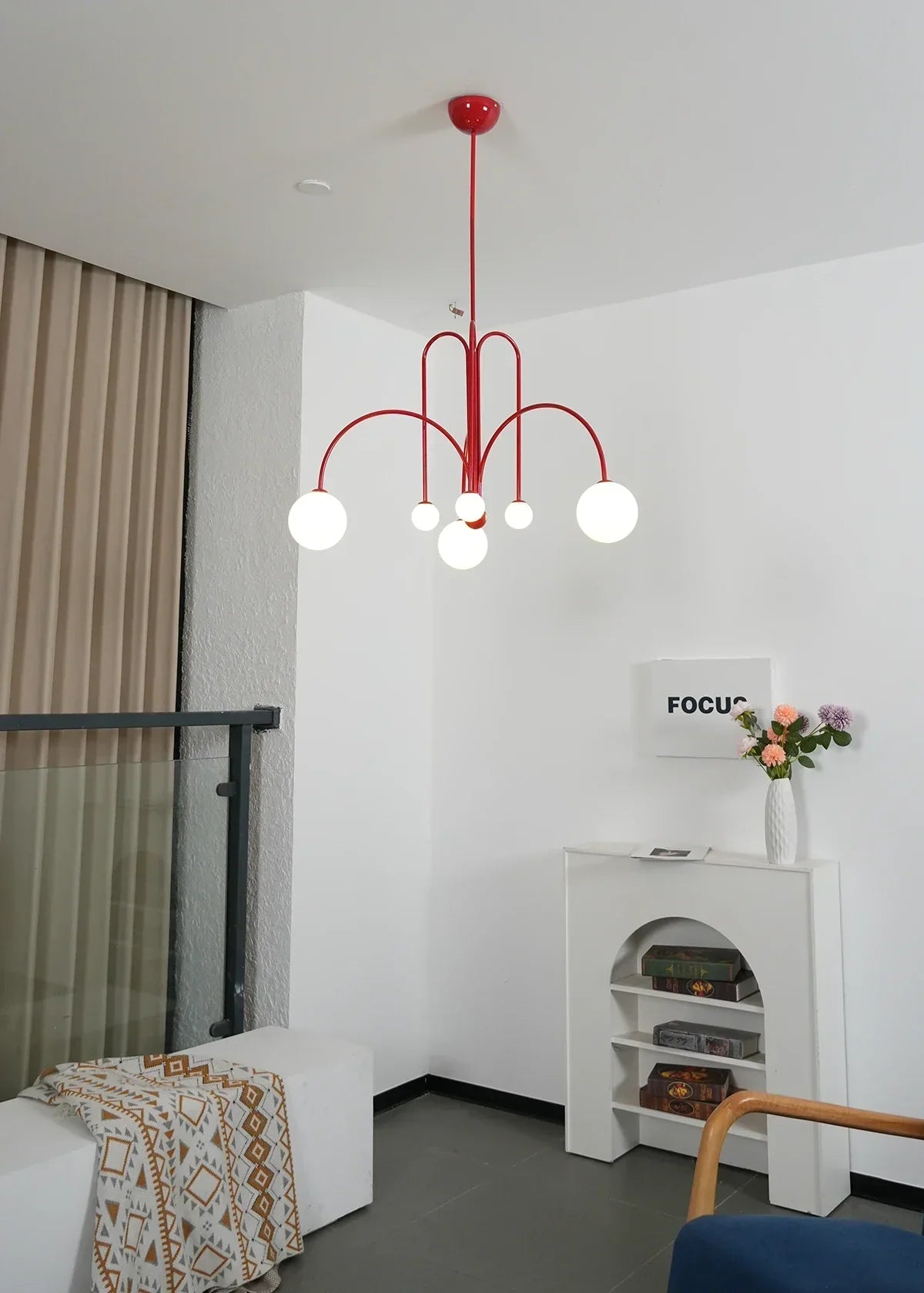 Curved Delaney Multi-Glass Light Chandelier – Glass detail 16