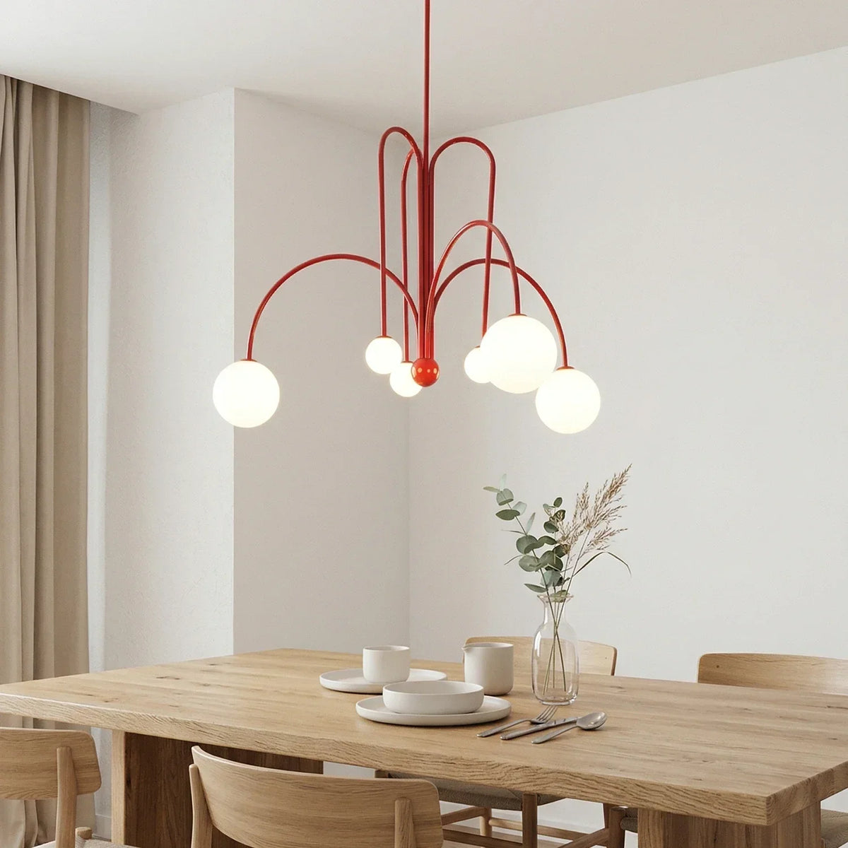 Curved Delaney Multi-Glass Light Chandelier – Glass detail 9