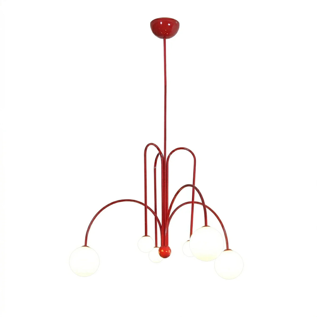 Curved Delaney Multi-Glass Light Chandelier