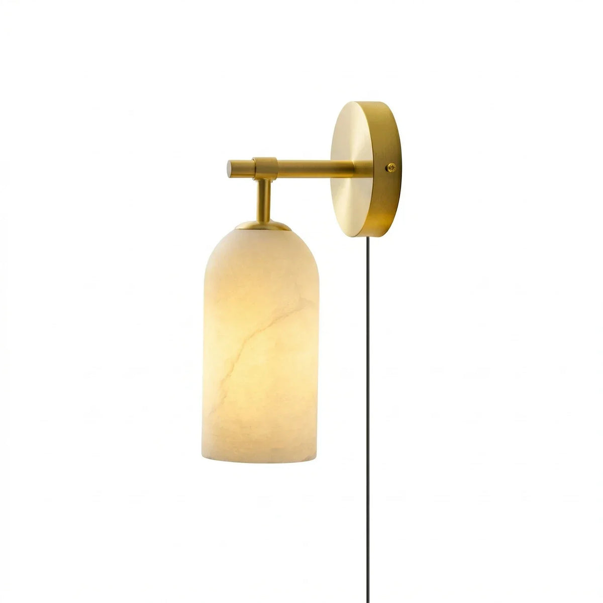 Cylindrical Alabaster Plug-in Wall Sconce – Alabaster detail 13