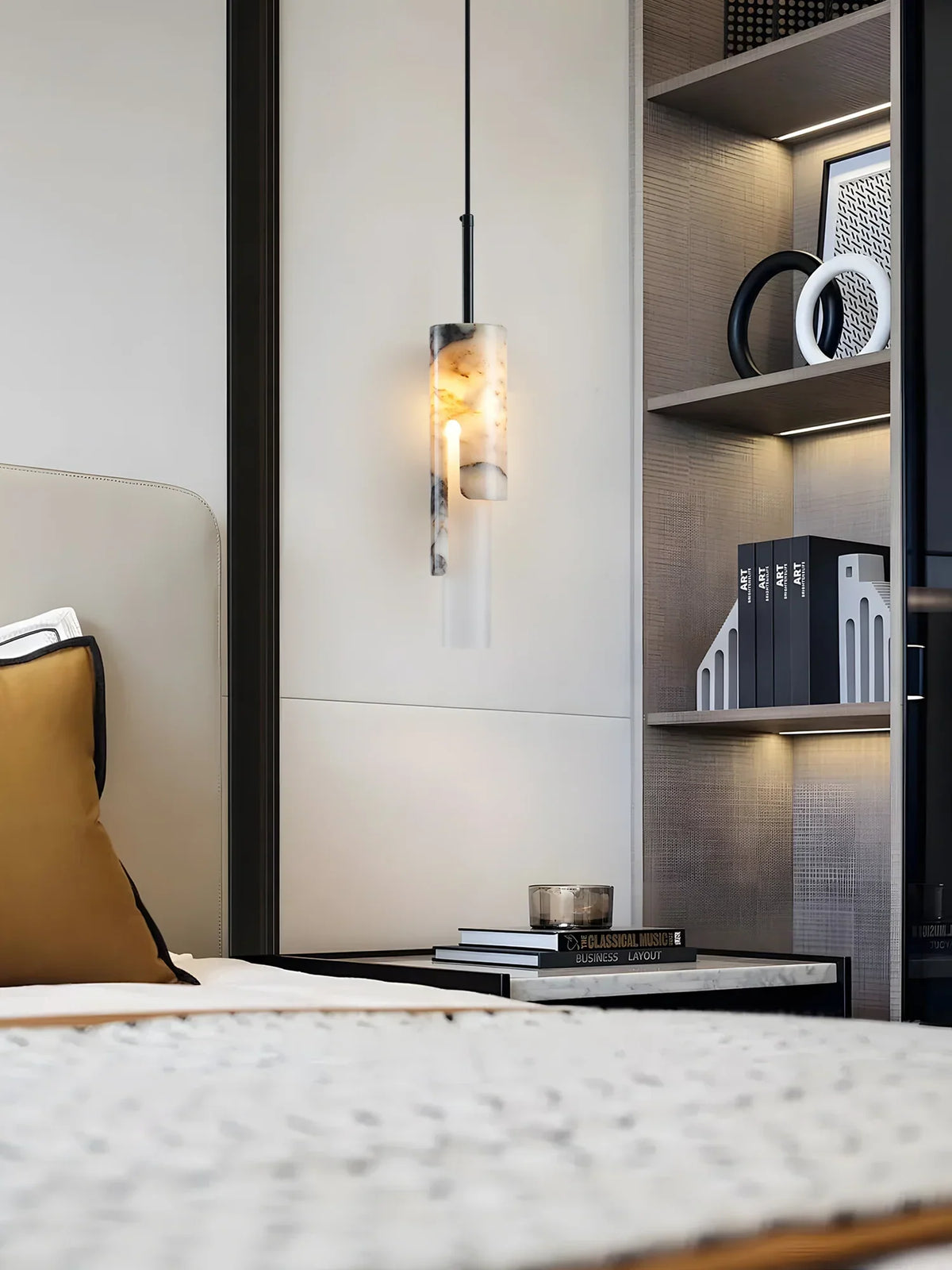 Cylindrical Marble Pendant Lamp – Marble detail 4