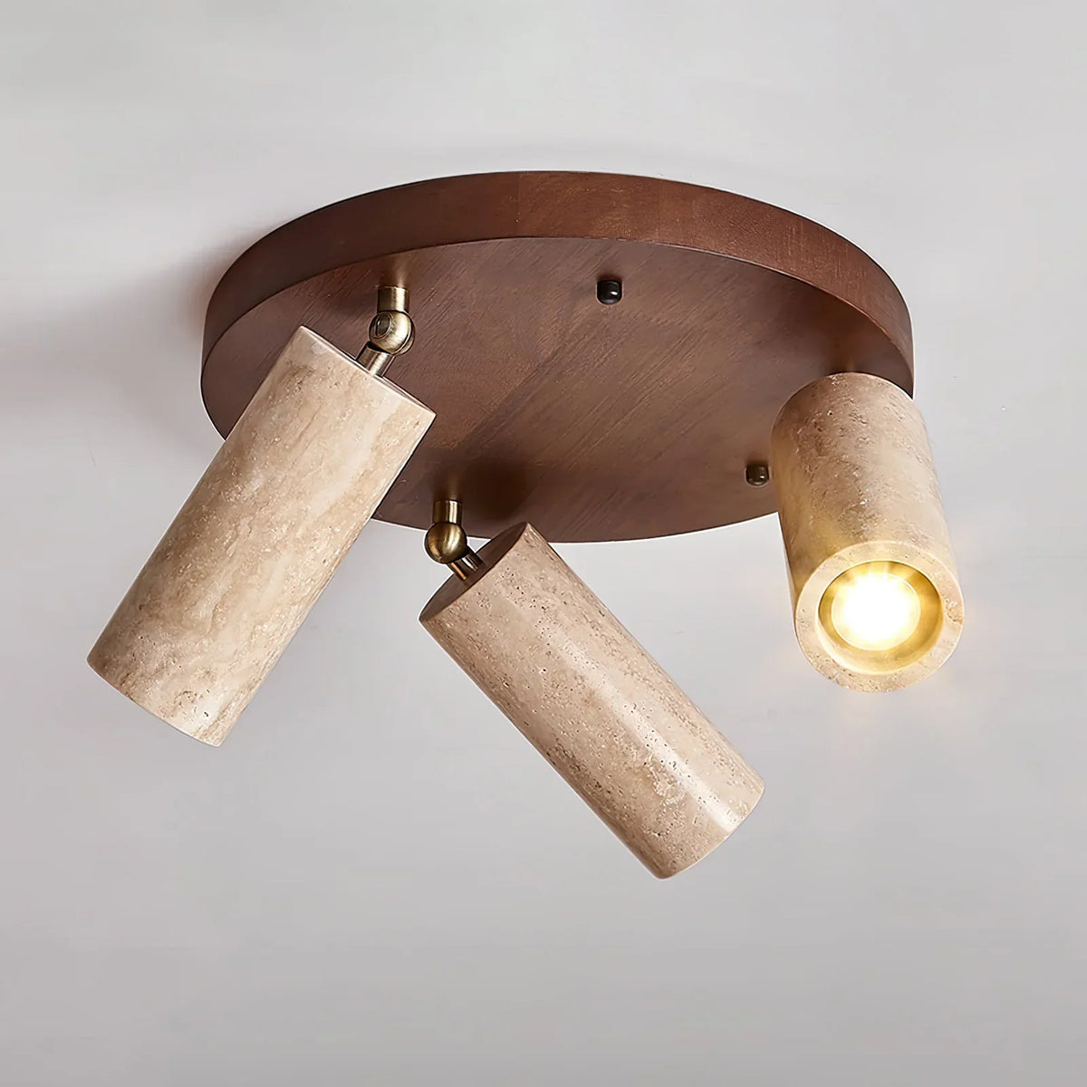 Cylindrical Terra Beam Travertine Ceiling Light – Travertine detail 9
