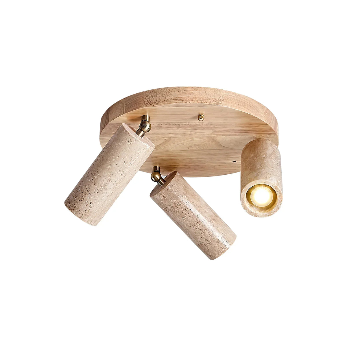 Cylindrical Terra Beam Travertine Ceiling Light