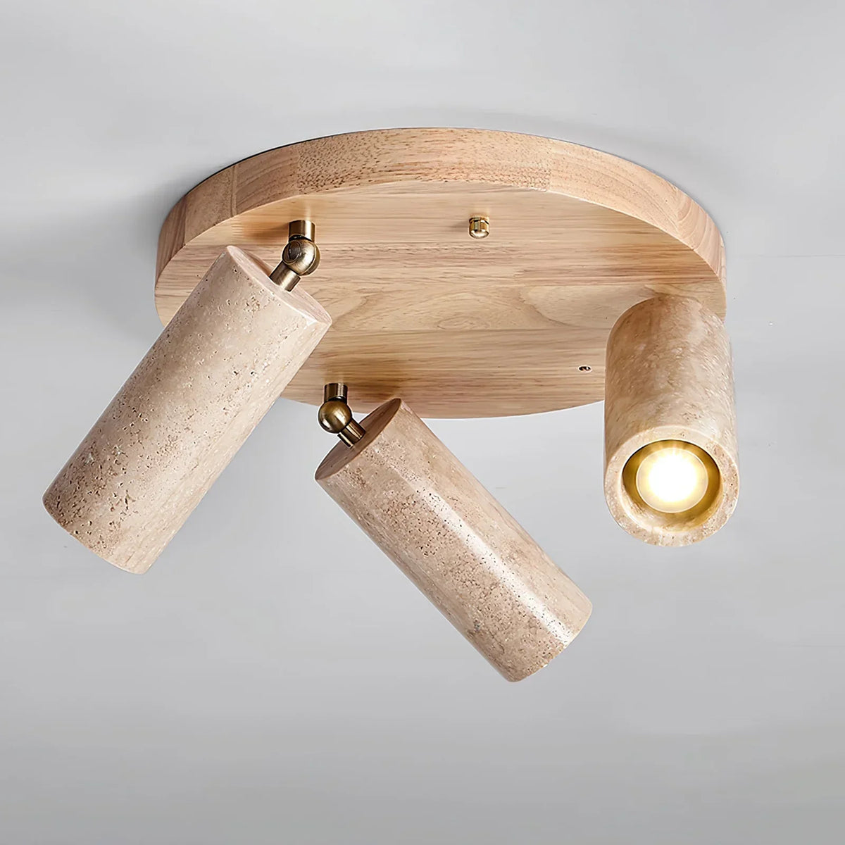 Cylindrical Terra Beam Travertine Ceiling Light – Travertine detail 10