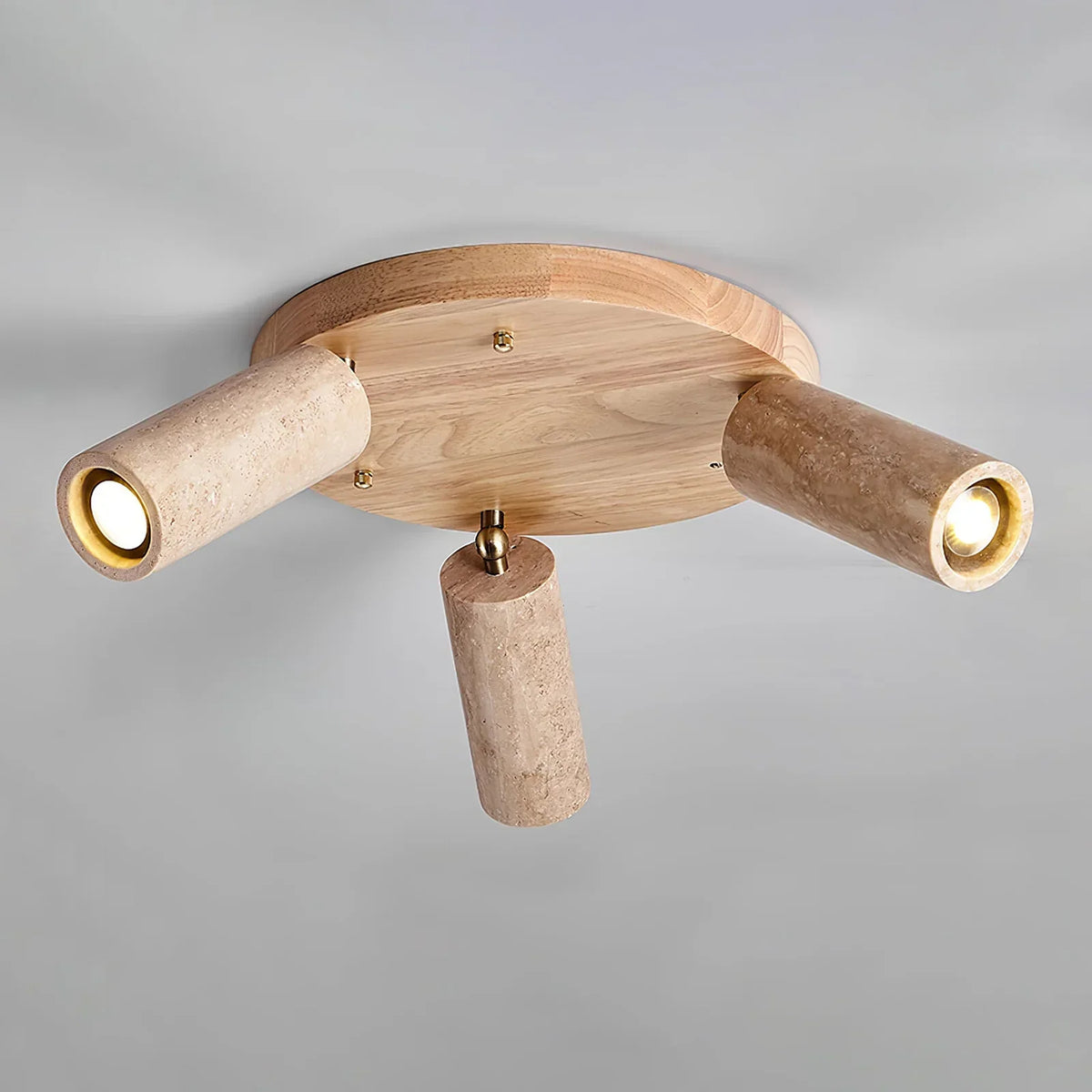 Cylindrical Terra Beam Travertine Ceiling Light – Travertine detail 11