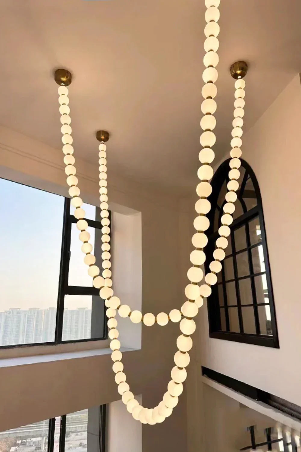 Luxurious Pearl Necklace Brass Chandelier – Brass detail 31