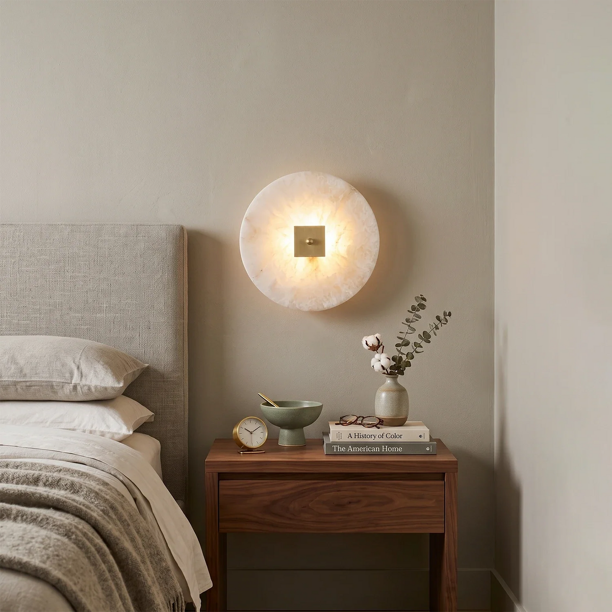 Disc Shaped Alabaster Wall Light – Alabaster detail 6