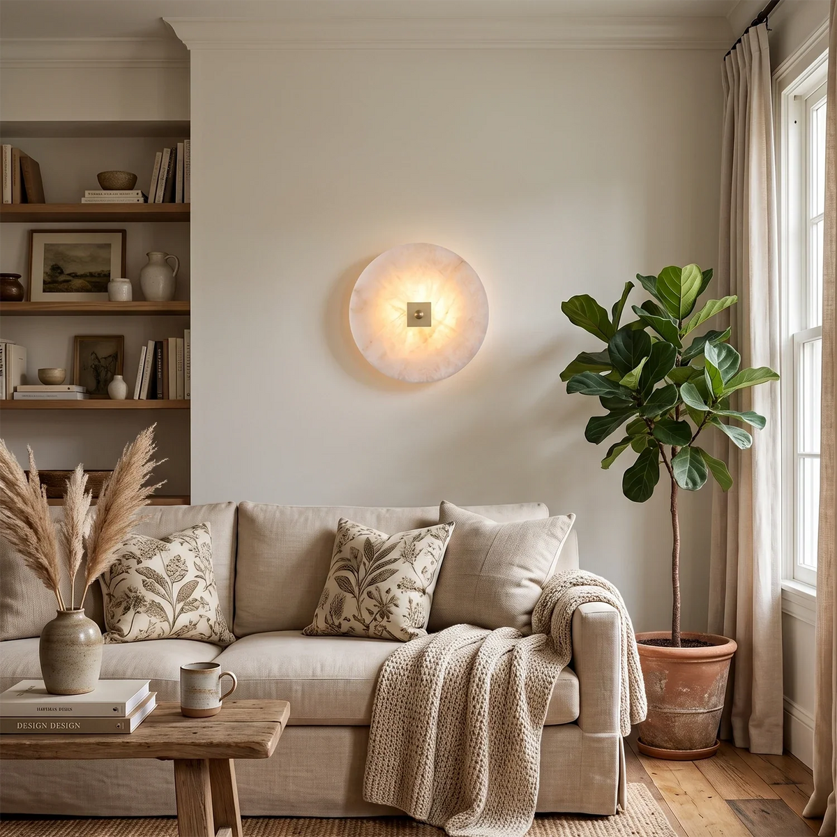 Disc Shaped Alabaster Wall Light – Alabaster detail 4