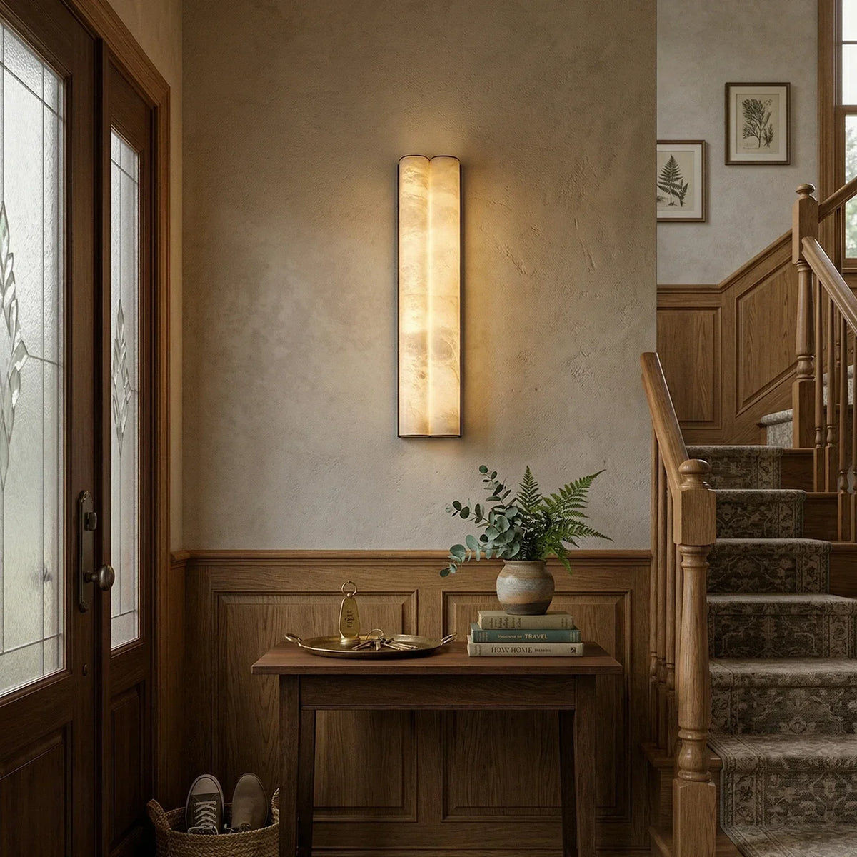 Double Cylinder Alabaster Tubular Wall Sconce – Alabaster detail 4