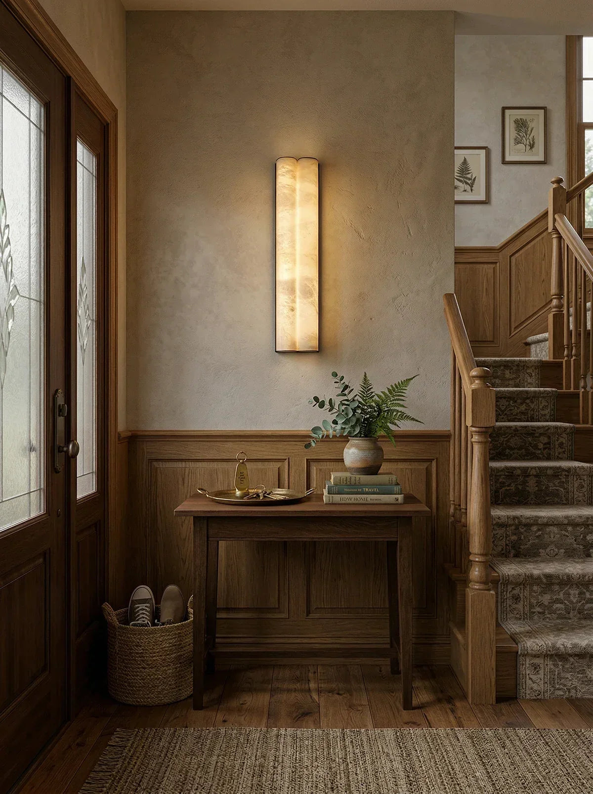 Double Cylinder Alabaster Tubular Wall Sconce – Alabaster detail 10