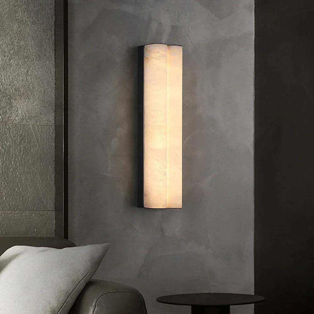 Double Cylinder Alabaster Tubular Wall Sconce – Alabaster detail 5