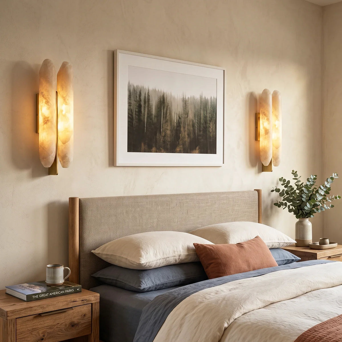 Double Husk Alabaster Wall Sconce – Alabaster detail 8