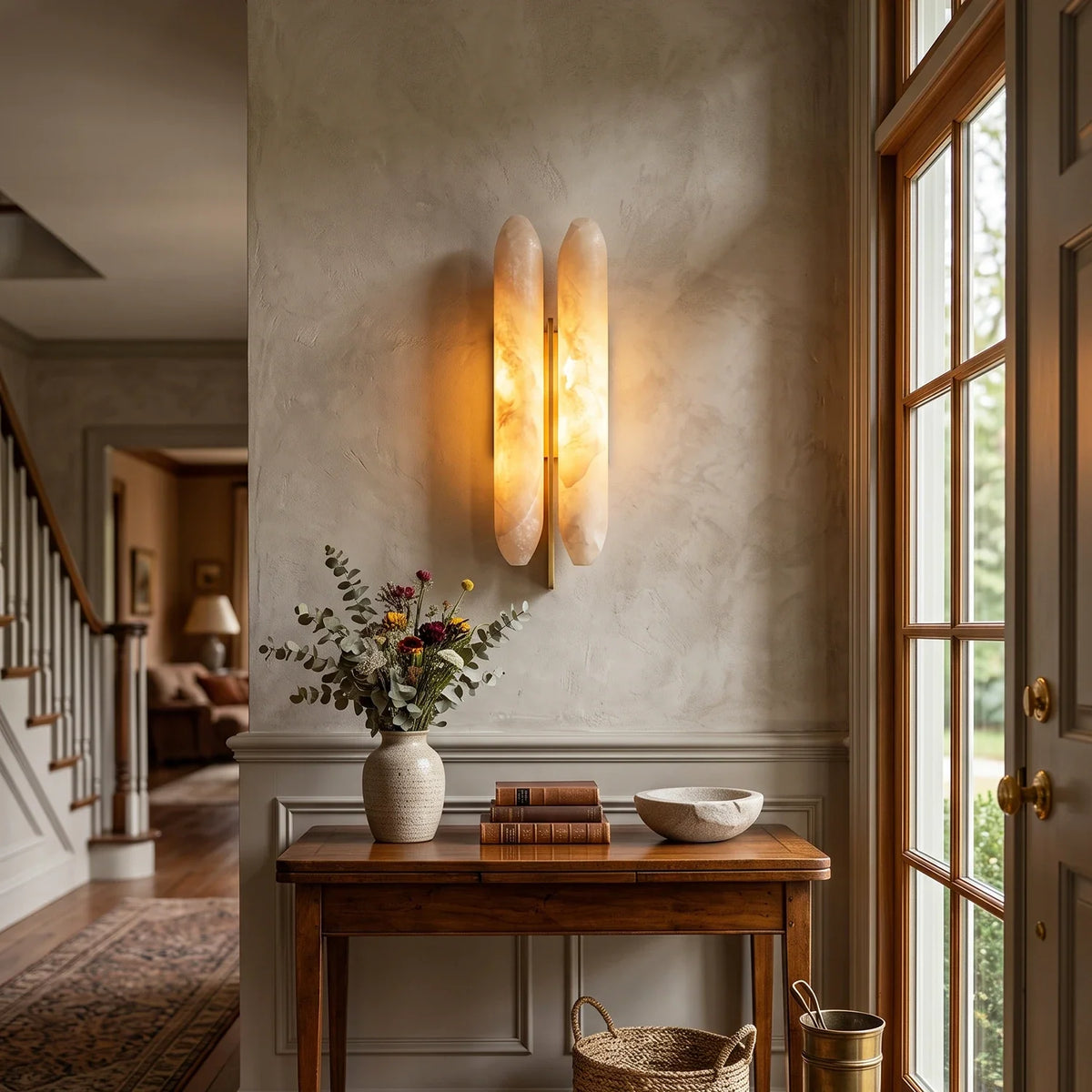 Double Husk Alabaster Wall Sconce – Alabaster detail 4