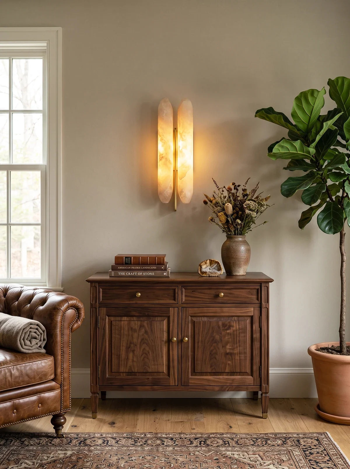 Double Husk Alabaster Wall Sconce – Alabaster detail 9