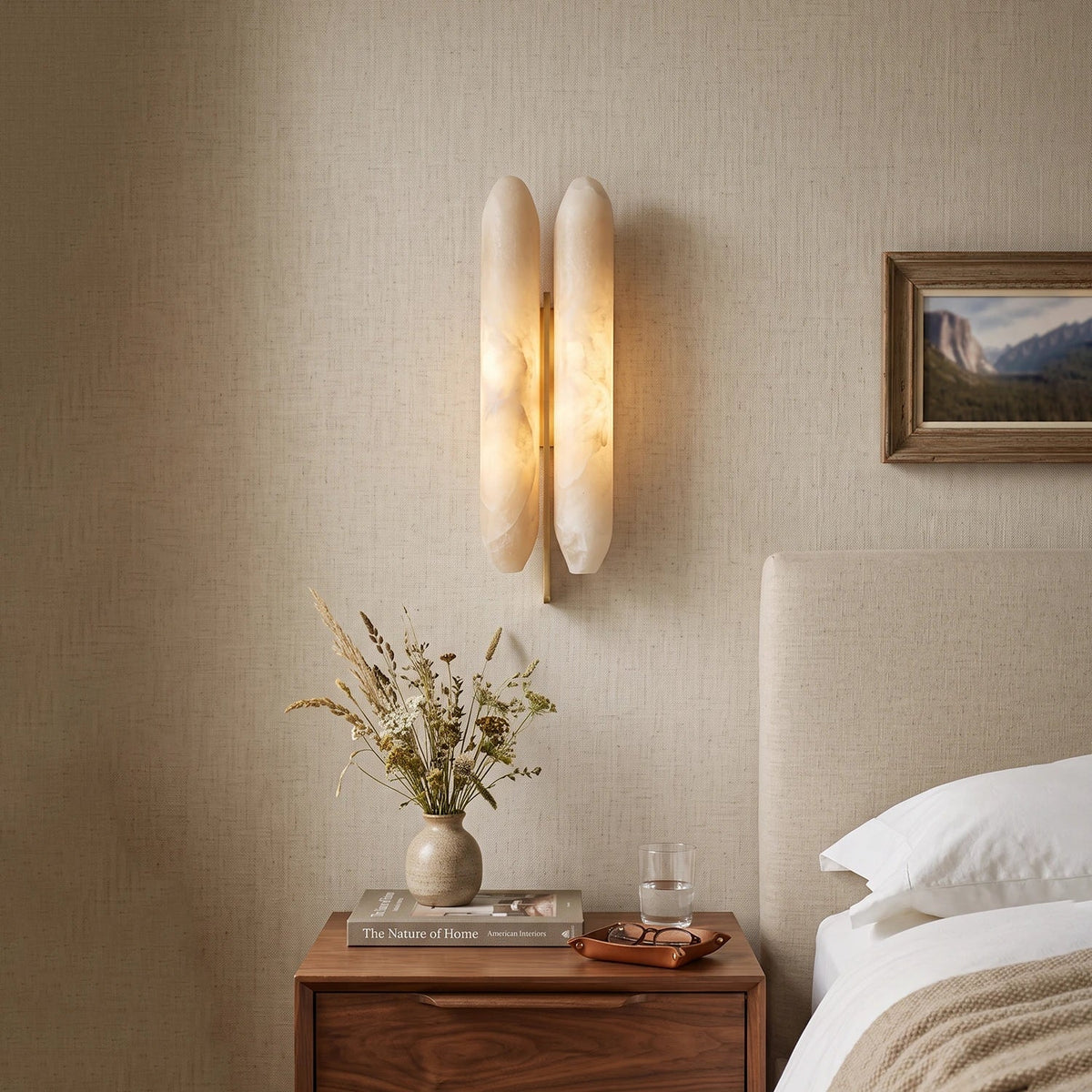 Double Husk Alabaster Wall Sconce – Alabaster detail 6