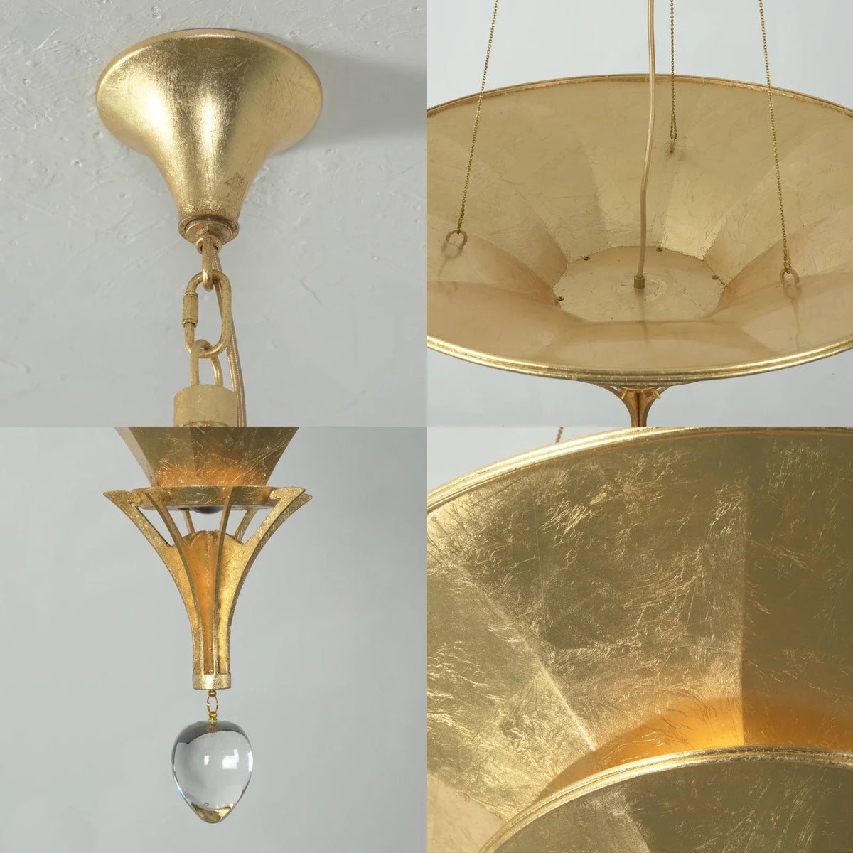 Verenne Gold Leaf Two-Tier Crystal Chandelier – Crystal detail 10