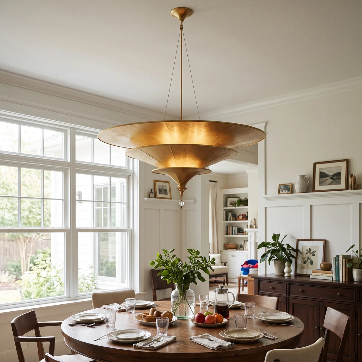 Verenne Gold Leaf Two-Tier Crystal Chandelier – Crystal detail 3