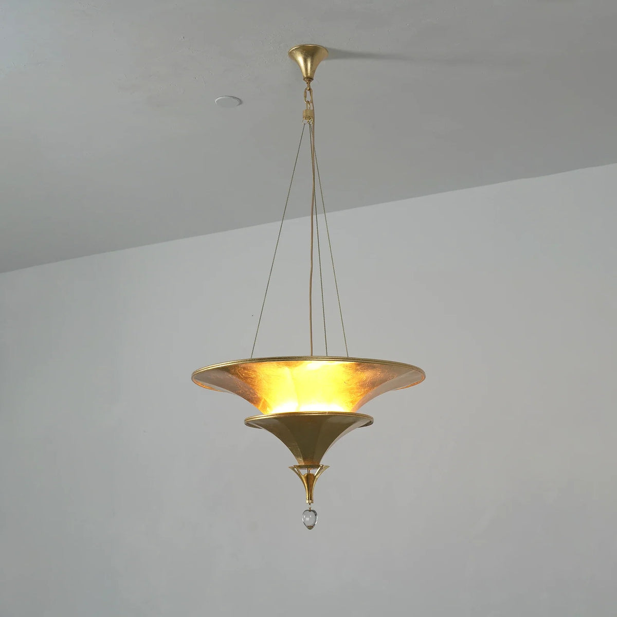 Verenne Gold Leaf Two-Tier Crystal Chandelier – Crystal detail 12