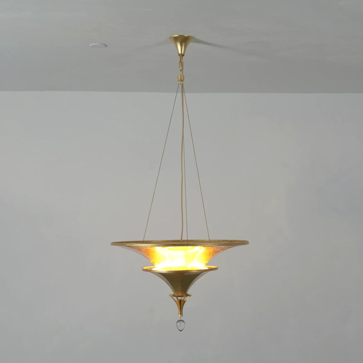 Verenne Gold Leaf Two-Tier Crystal Chandelier – Crystal detail 11