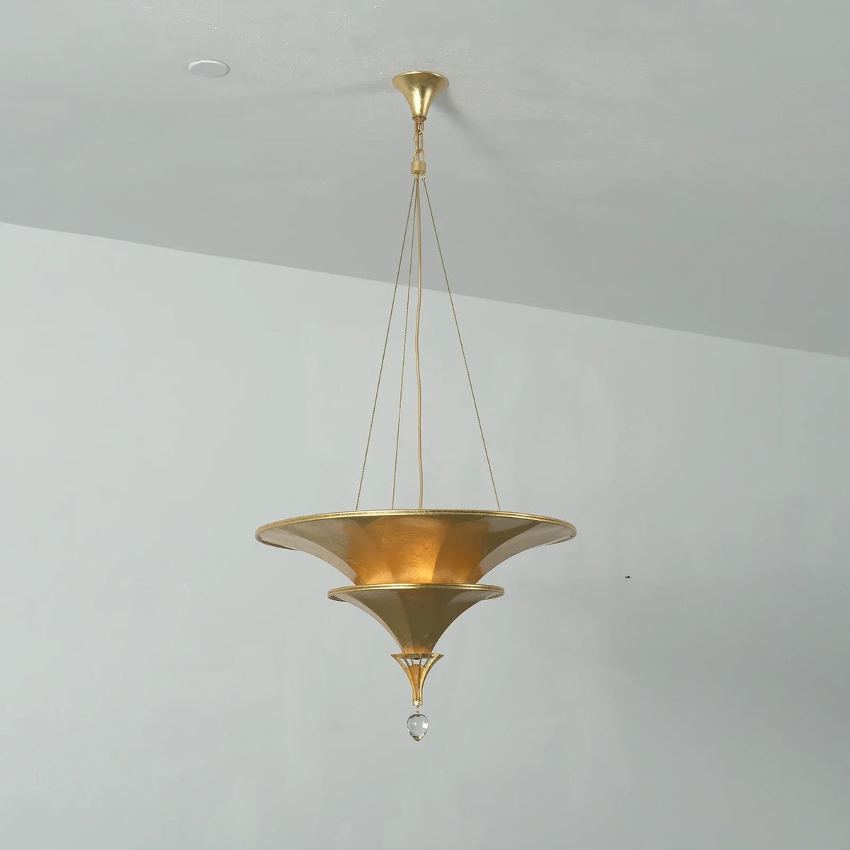 Verenne Gold Leaf Two-Tier Crystal Chandelier – Crystal detail 14