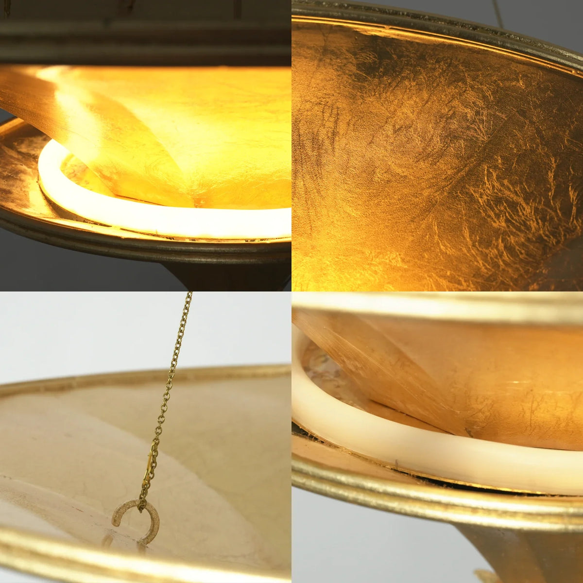 Verenne Gold Leaf Two-Tier Crystal Chandelier – Crystal detail 9