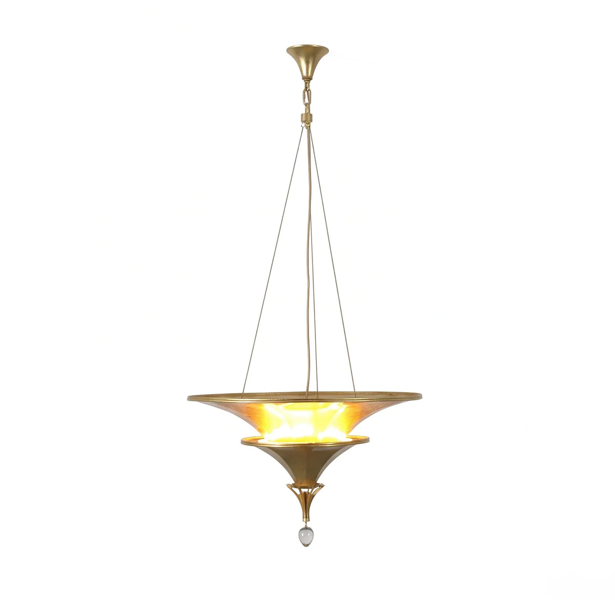 Verenne Gold Leaf Two-Tier Crystal Chandelier