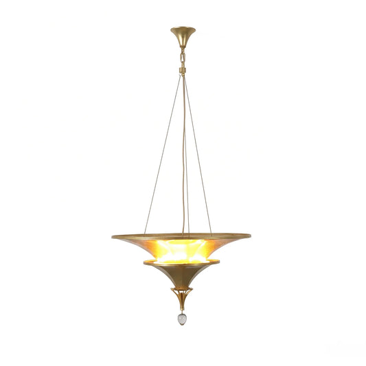 Verenne Gold Leaf Two-Tier Crystal Chandelier