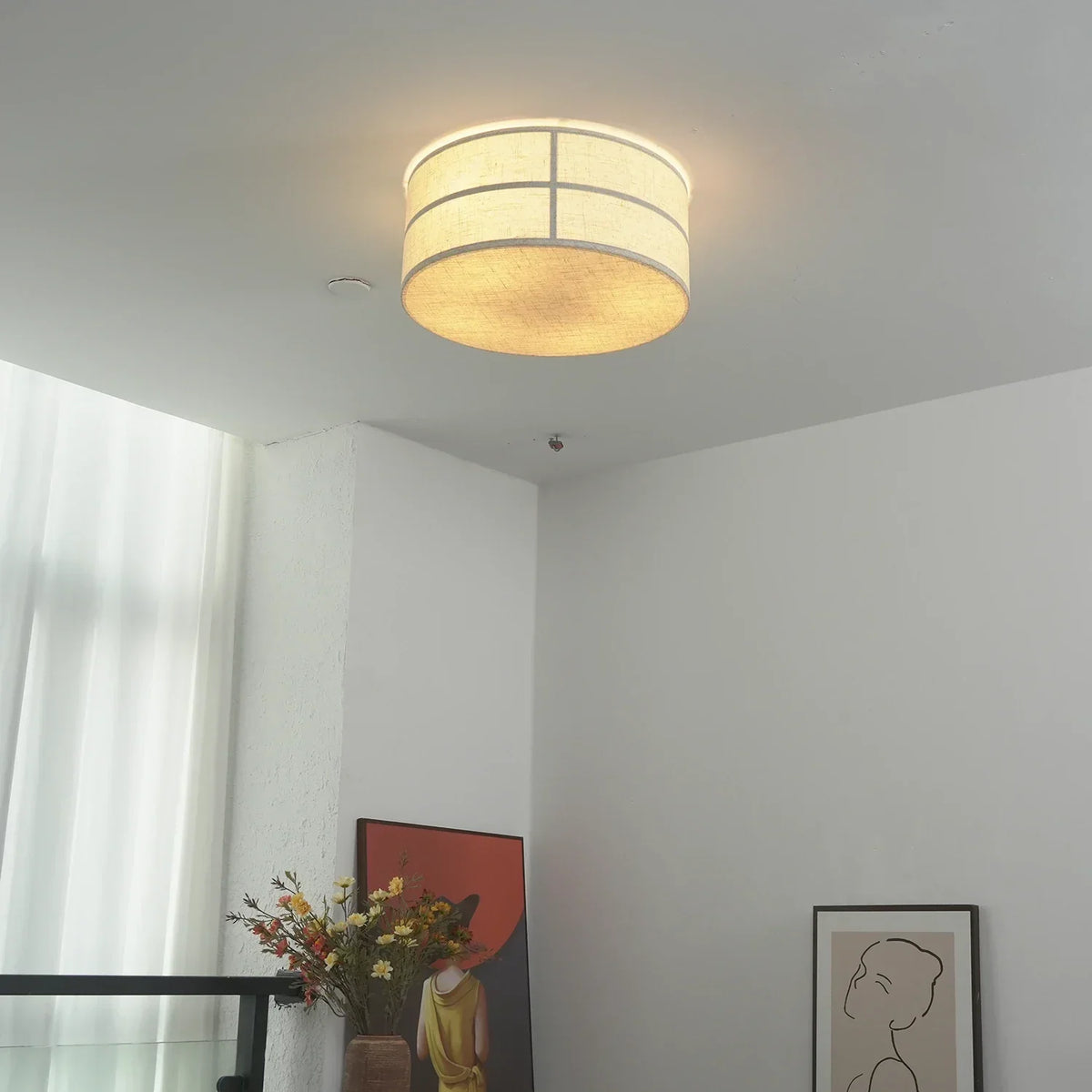 Drum Fabric Iron Ceiling Light – Iron detail 11