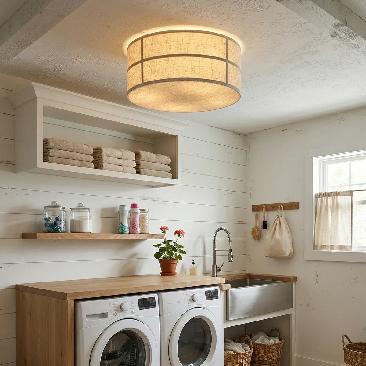 Drum Fabric Iron Ceiling Light – Iron detail 6