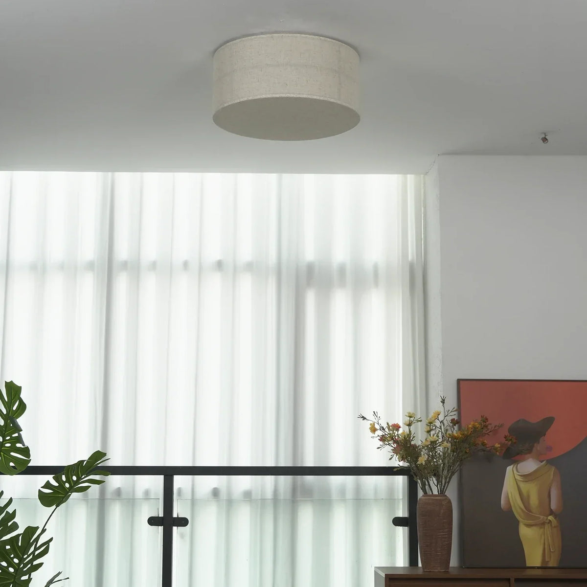 Drum Fabric Iron Ceiling Light – Iron detail 10