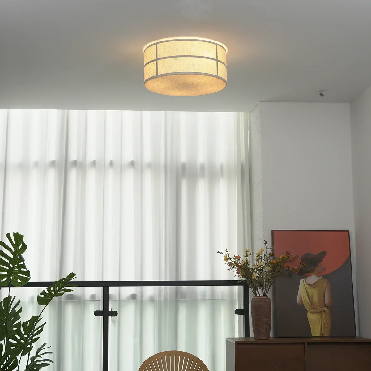 Drum Fabric Iron Ceiling Light – Iron detail 9