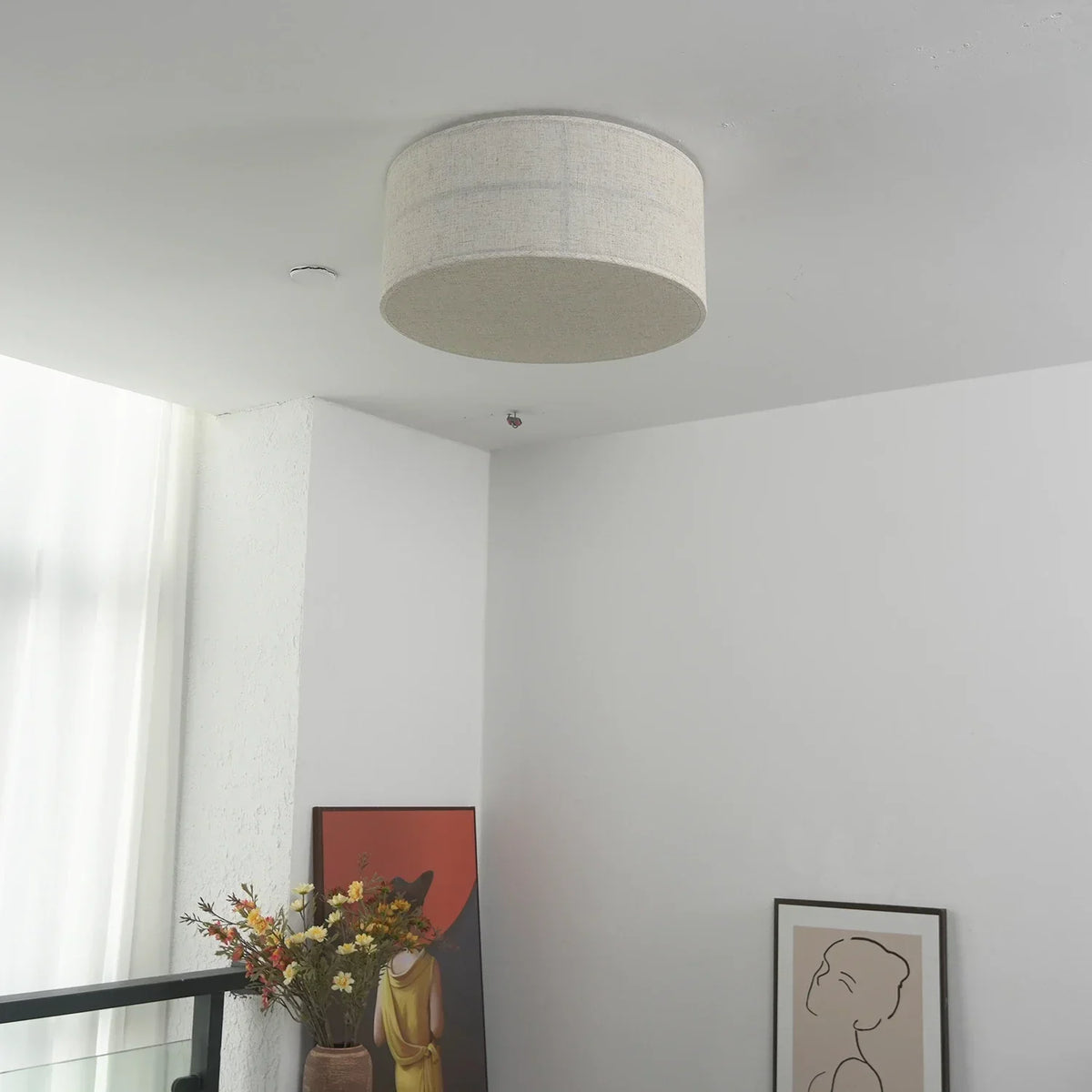 Drum Fabric Iron Ceiling Light – Iron detail 12