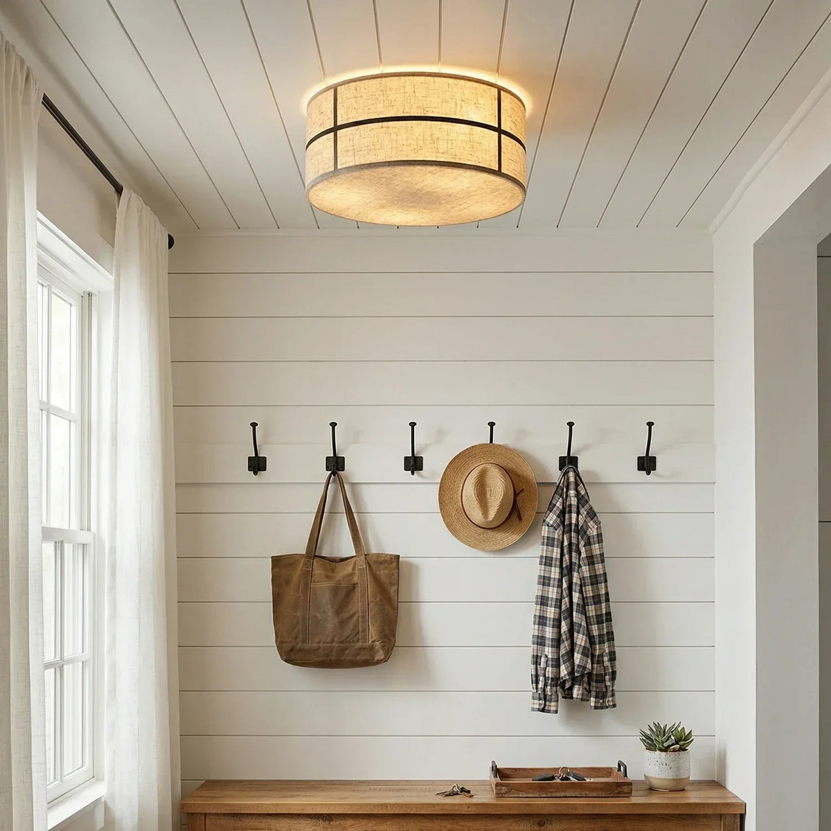 Drum Fabric Iron Ceiling Light – Iron detail 3
