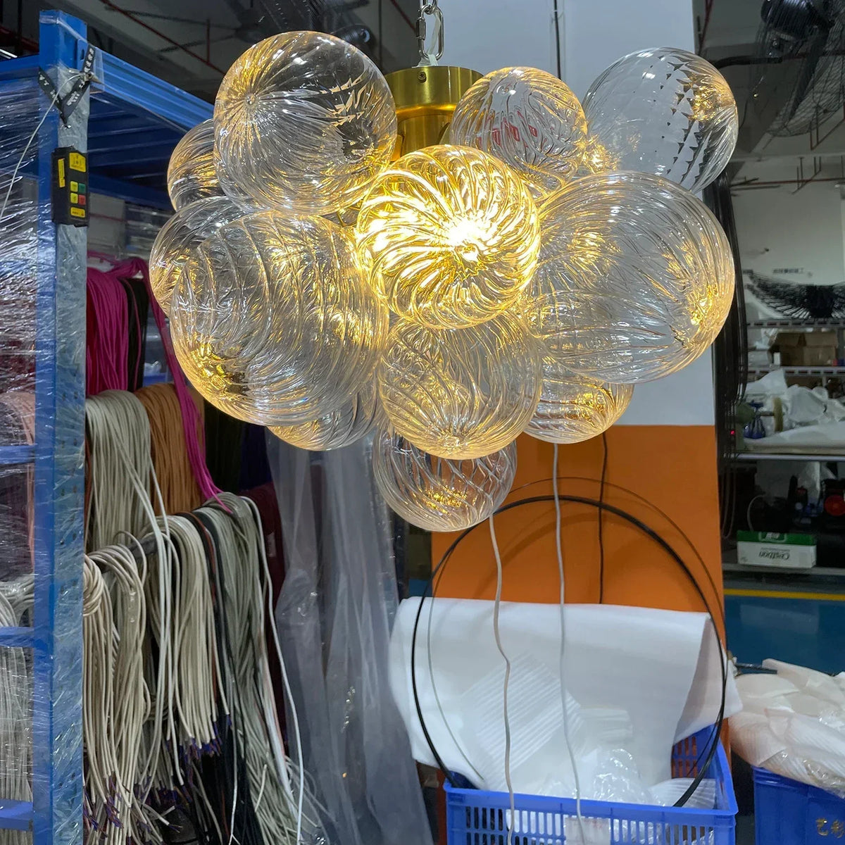 Bubble Texture Glass Ball Ceiling Light – Glass detail 8