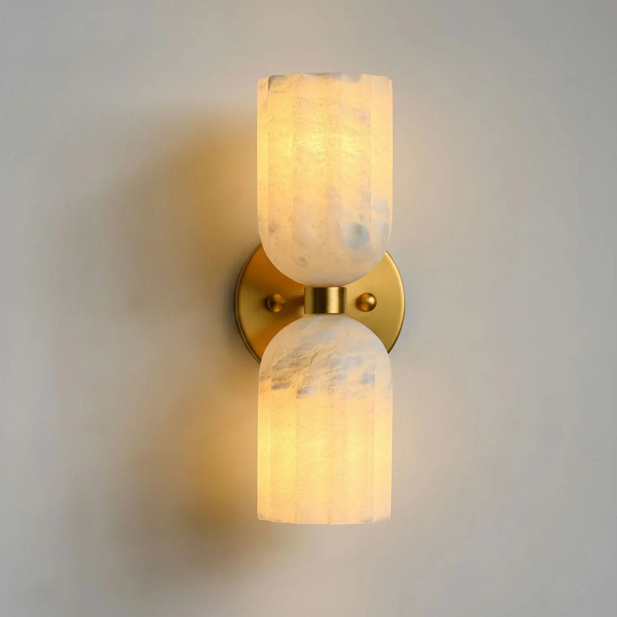 Dual Alabaster Pillar Wall Sconce – Alabaster detail 11