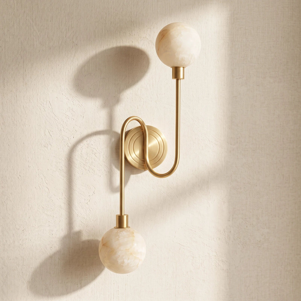 Duvelle Alabaster Two-Globe Wall Sconce – Alabaster detail 15