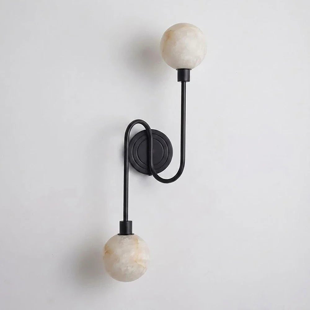 Duvelle Alabaster Two-Globe Wall Sconce – Alabaster detail 10