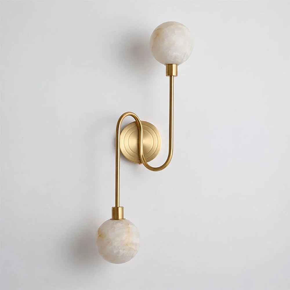 Duvelle Alabaster Two-Globe Wall Sconce – Alabaster detail 9